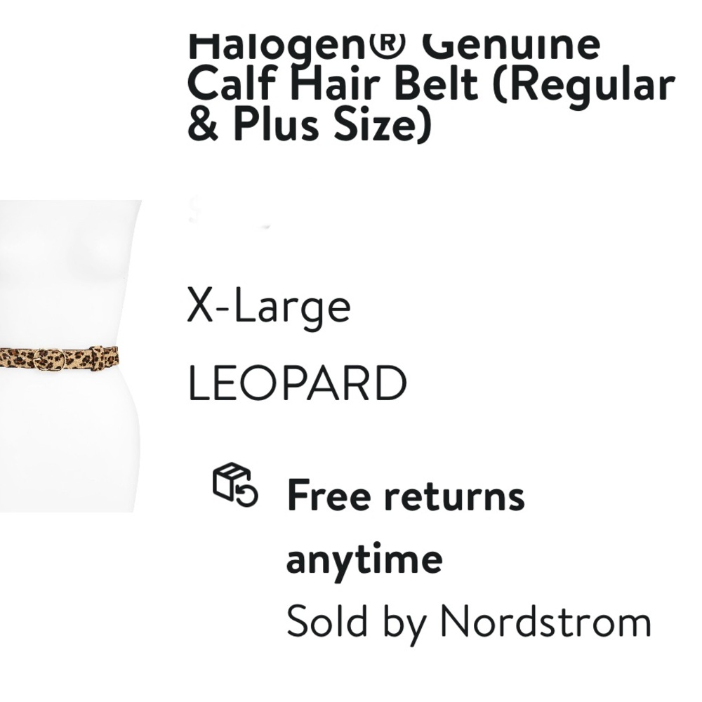 Calfskin leather leopard belt